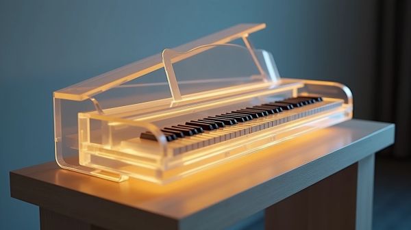 Un piano en plexiglas alliant design et sonorité riche